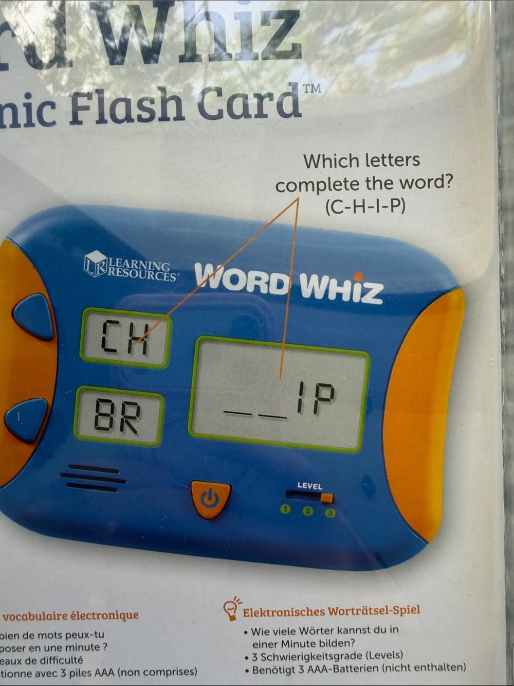 Learning Resources Word Whiz Electronic Flash Card - Blue and Orange